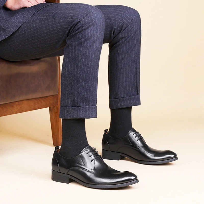 Мужская обувь из воловьей кожи DESAI деловая удобная в стиле Дерби Для свадебных