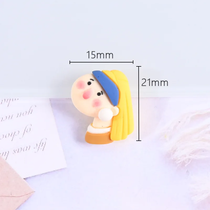 

10Pcs Cartoon Cute Girl Head Boy Flat back Resin Cabochons Hair Bow Center DIY Embellishments for Scrapbooking Phone Decoration