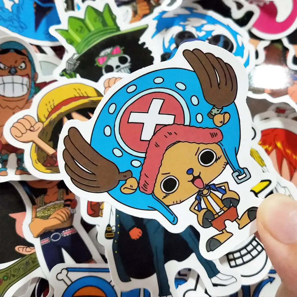 

50PCS Classic ONE PIECE Cartoon DIY Stickers for Skateboard Fridge Phone Guitar Motorcycle Luggage Waterproof Cool Joke Stickers