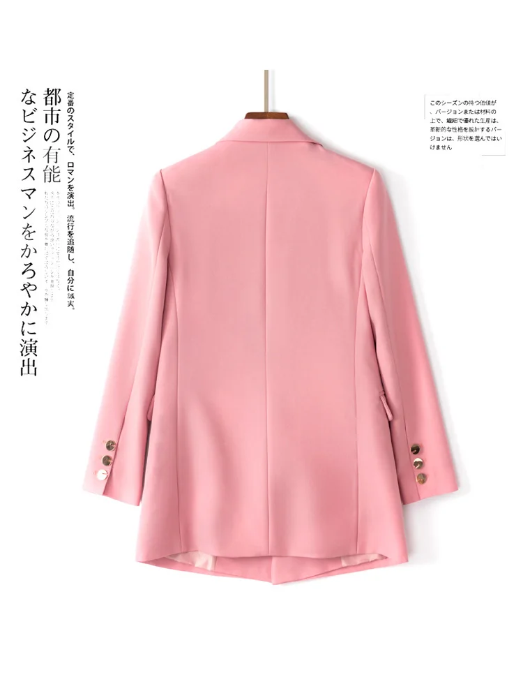 Стильные корейские женские костюмы Свободный Повседневный однотонный розовый