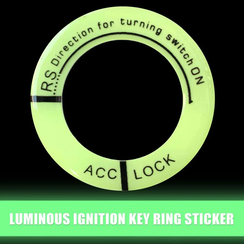 

3D Gel Glow Car Key Ring Sticker Luminous Ignition Switch Cover Auto Styling Circle Light Decoration For Motorcycle Accessories