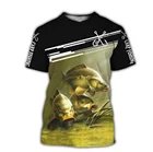 Новинка 2021, интересная Футболка с принтом рыбы, футболка в стиле хип-хоп с принтом, мужская повседневная рубашка в стиле Харадзюку С 3D принтом