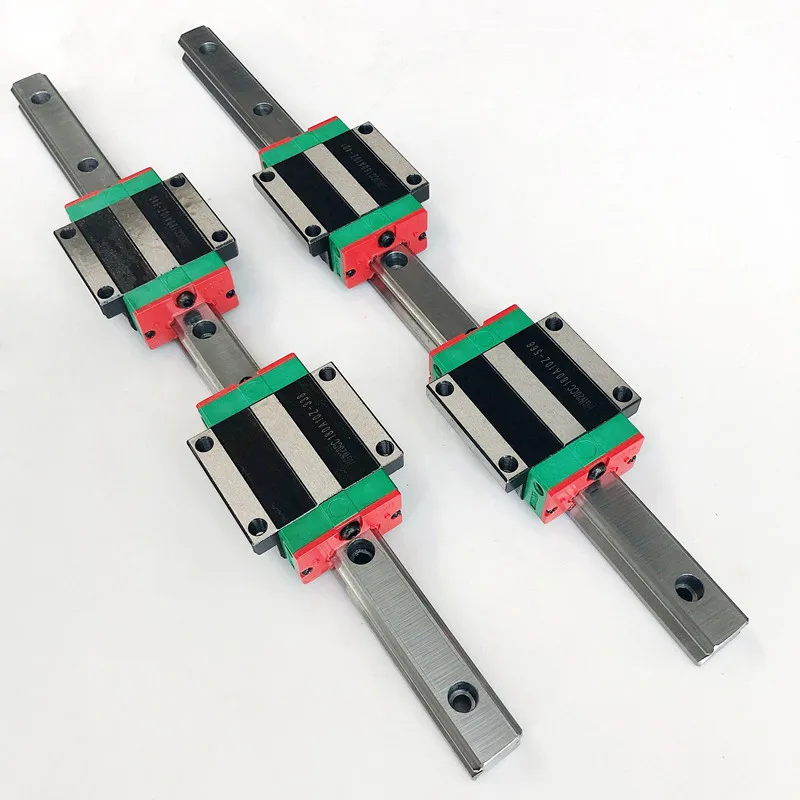 2pcs linear guide rail HGR20 - 1100 1200 1500mm with 4pcs linear block carriage HGH20CA / HGW20CA CNC parts