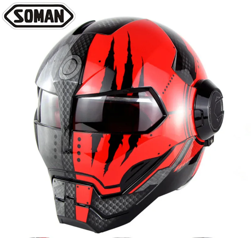 Мотоциклетные шлемы Soman SM515 Iron Man классический винтажный мотоциклетный шлем на