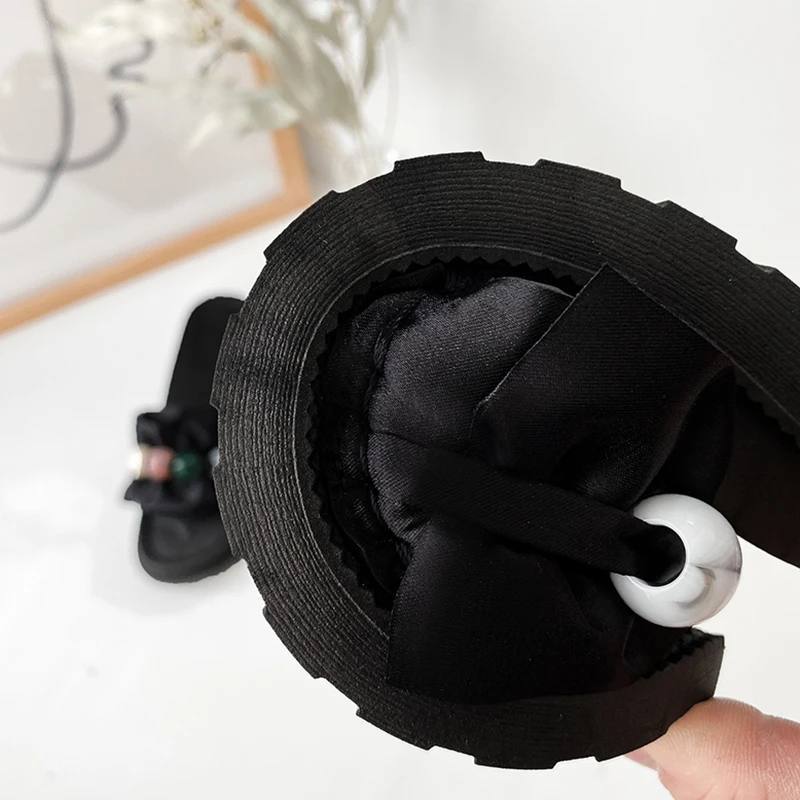 

Dropshipping Outdoor Slippers Women Fashion Big Bead Ladies Comfortable Flat Sandals Non-slip Casual Soft Sole Slides Female