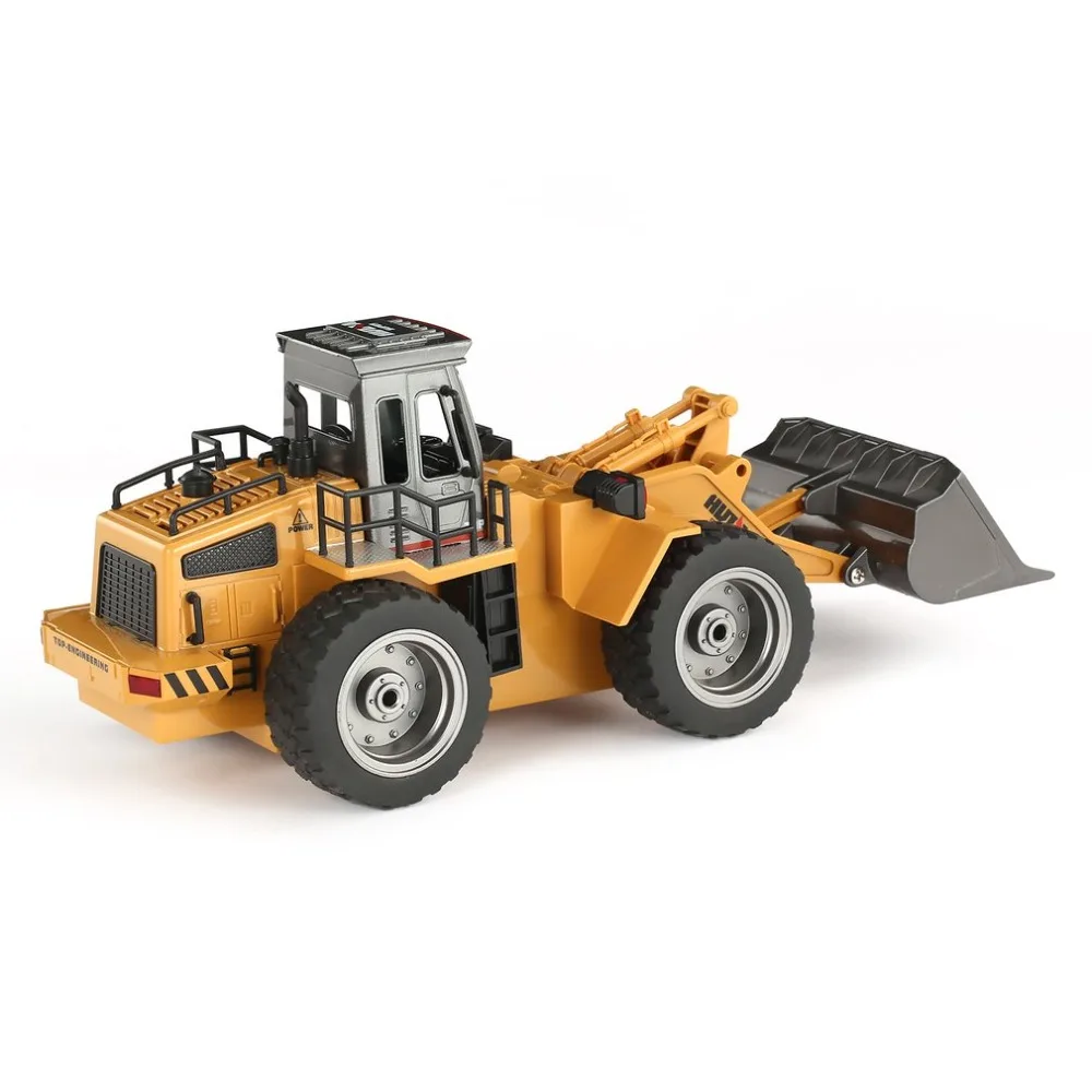 HUINA 1520 6CH 1/18 2,4 GHz RC металлический бульдозер RTR фронтальный погрузчик Инженерная игрушка с дистанционным управлением строительное транспортное средство traktork
