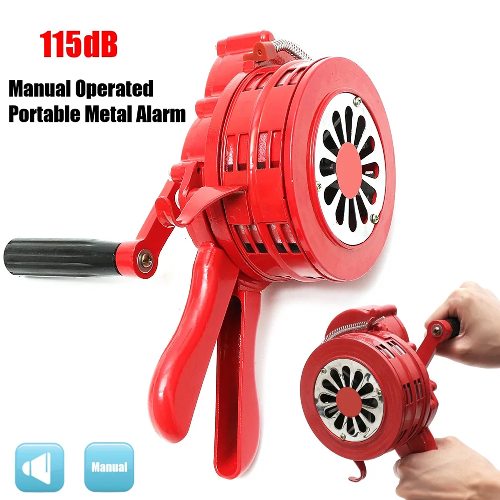 

Hand Operated Crank Air Raid Safety Siren Fire Emergency Alarm Aluminum Alloy 231X202X115mm KSI999