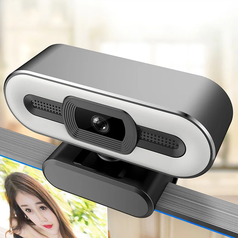 

HD Webcam with Fill Light Rotatable Laptop Web Camera PC Computer Camera with Microphone for Youtube