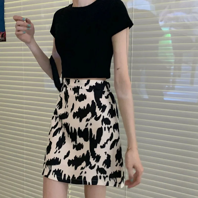 

High Waist Print Skirts for Women Spring Summer 2021 New Korean Women's Hip Wrap Skirt Shorts Women's Clothing Fashion Xs-3xl