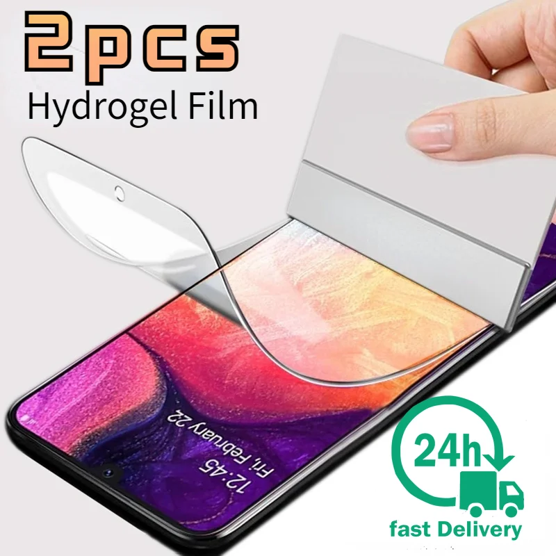

2Pcs Hydrogel Film Screen Protector For Samsung A51 A71 A31 A52 A72 A50 A70 A01 A10 A20 A21s M31 A5 2017 A6 A7 A8 2018 Not Glass