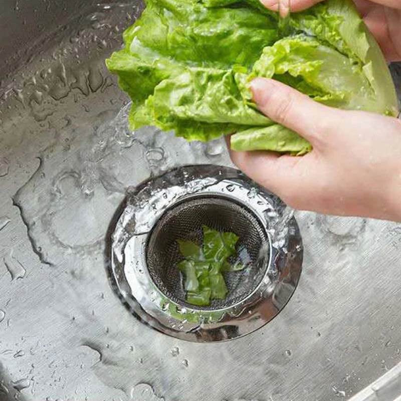 

Kitchen Sink Strainer Drain Hair Catcher Bath Stopper Plug Stainless Steel Sewer Filter with Lid Bathroom Supplies