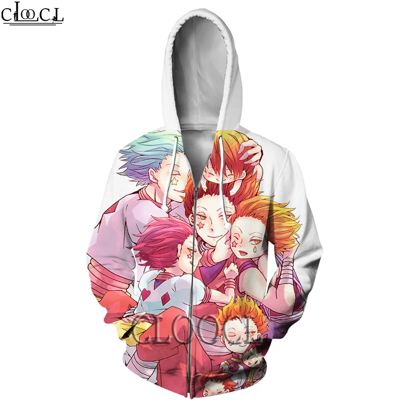 

HX Japanese Anime Hunter X Hunter Zipper Hoodies 3D Print Casual Clothes Mens Women Zip Hoddies Harajuku Sweatshirts for Couples