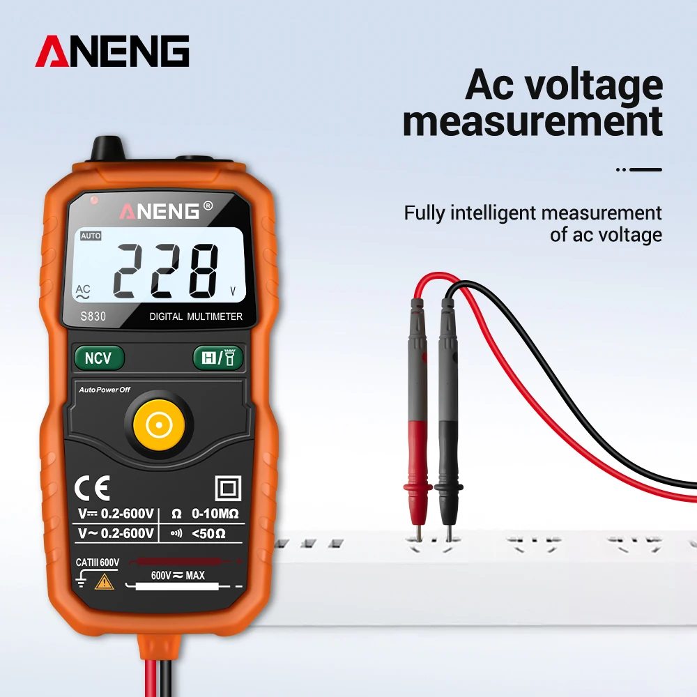 ANENG S830 True RMS цифровой мультиметр умный измерительный измеритель напряжения