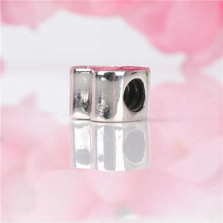 

Original 925 Sterling Silver Bead Heart Shaped Enamel With Letter Beads Fit Pandora Women Bracelet & Necklace Diy Jewelry
