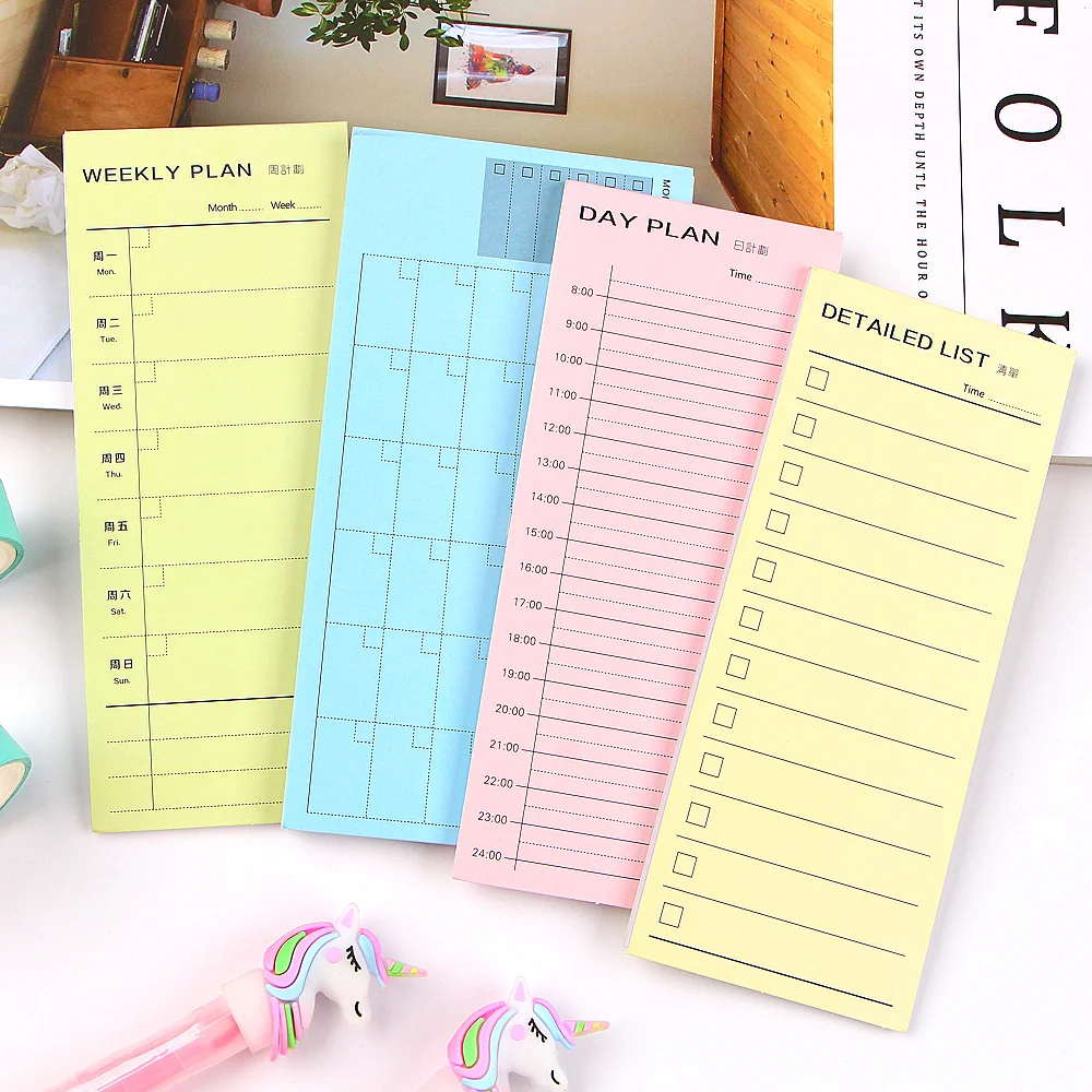 

SaYing 1 Pcs Weekly Month Planner Memo Pads Cute Small Journal Planner To Do List Notepad Paper Korean School Stationery Kawaii