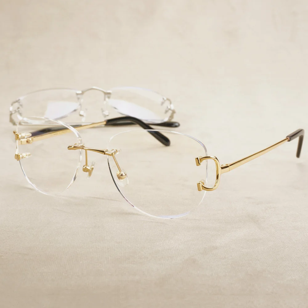 Оправа для очков без оправы овальные очки по рецепту Картер Роскошные прозрачные