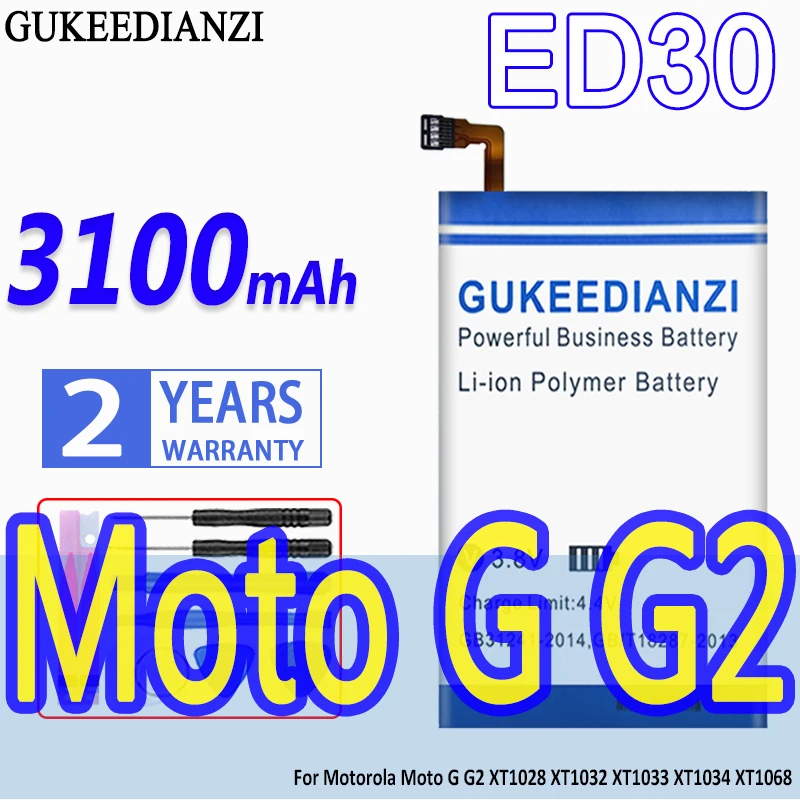 

High Capacity GUKEEDIANZI Battery ED30 3100mAh For Motorola Moto G G2 XT1028 XT1032 XT1033 XT1034 XT1068