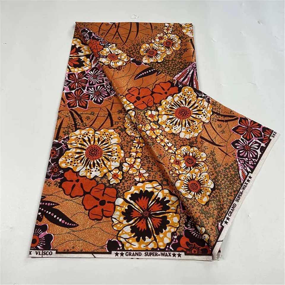 

Африканская ткань с восковым принтом, 6 ярдов, ткань из Анкары, хлопчатобумажная ткань, женская одежда, Голландская ткань