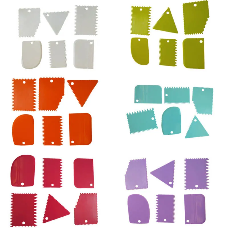 6 шт. неровный зубной Край DIY Крем-скребок для масла Гладкая лопатка приготовления