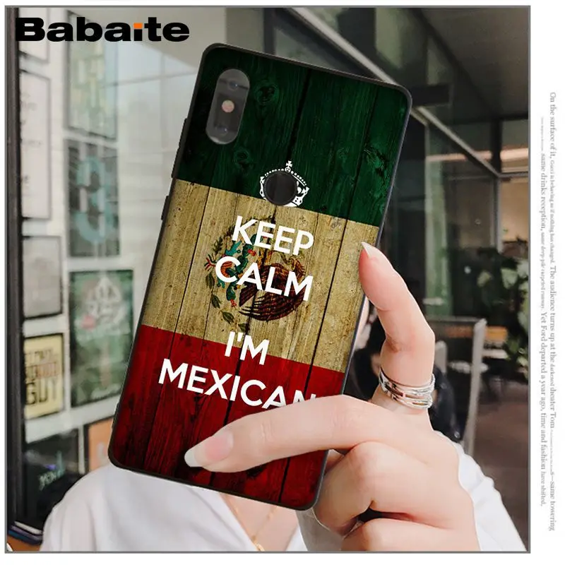 Babaite Mexican National flag emblem Soft black Phone Case for Xiaomi Mi 6 Note3 8 8SE Redmi 5 5Plus Note4 4X Note5 Cellphones