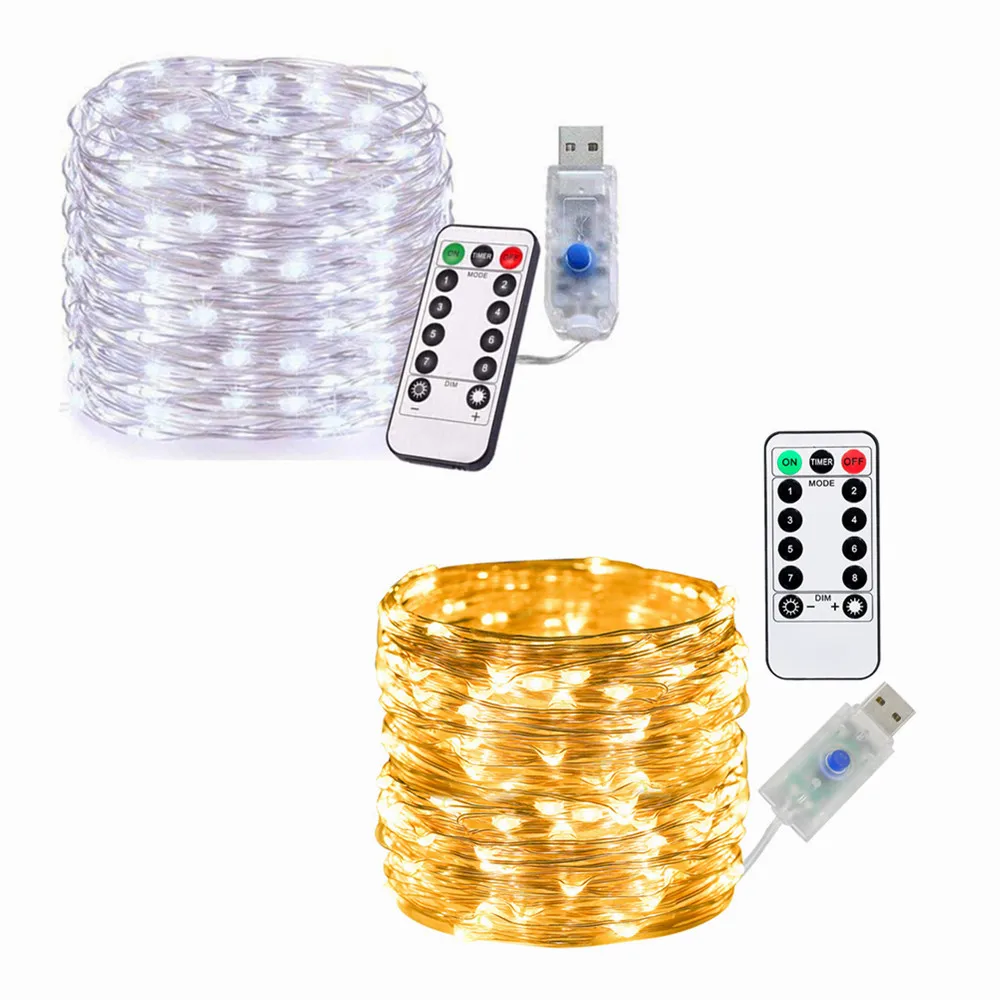 

Fairy Lights Garland String Lights Remote Control USB String Lights Timer Twinkle String Lights Christmas Decorations for Home