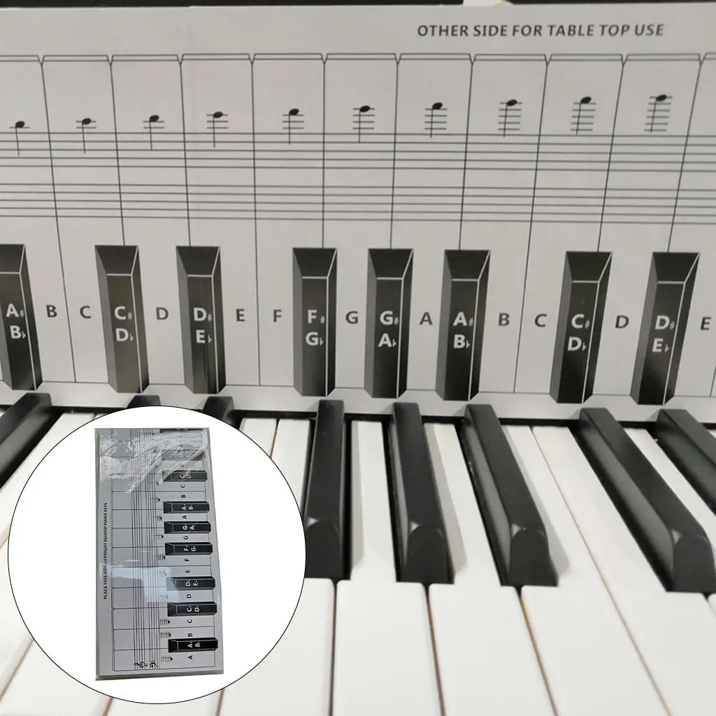 

48" Piano Keyboard Learning Aid Set Practice Keyboard & Note Chart