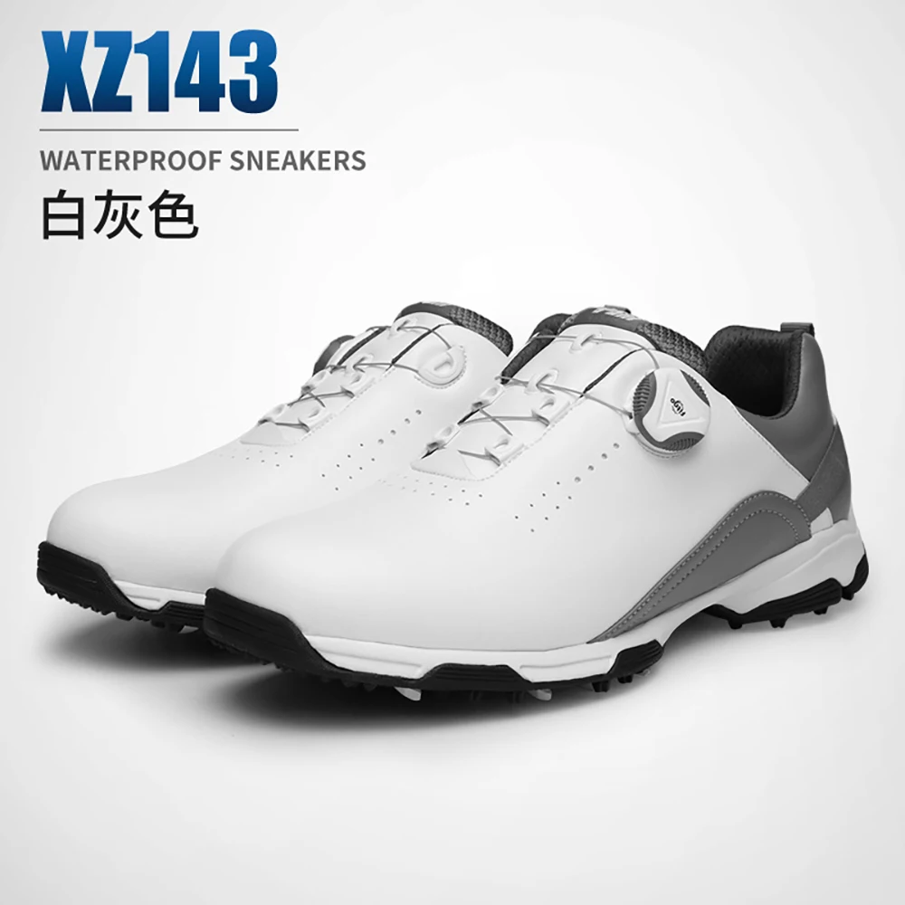 PGM Golf Shoes Men's Waterproof Breathable Golf Shoes Male Rotating Shoelaces Sports Sneakers Non-slip Trainers