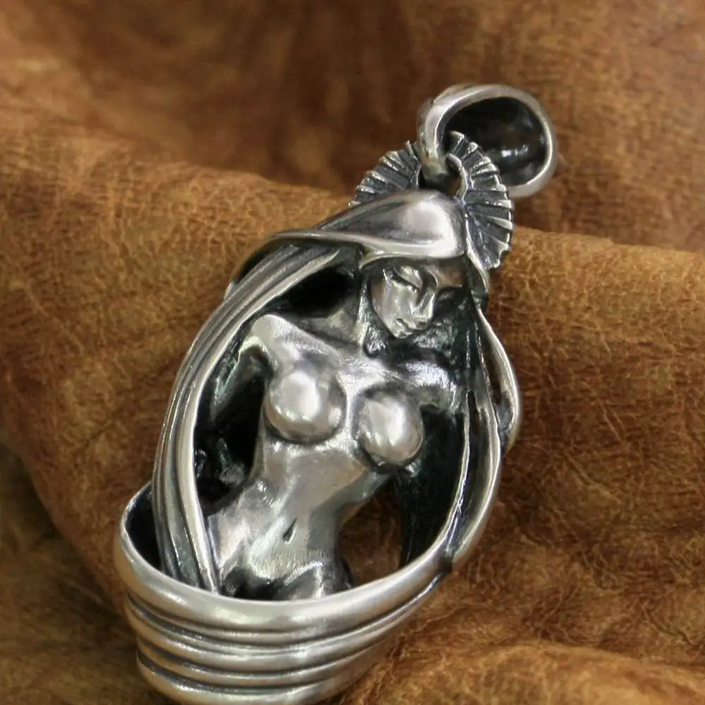 925 пробы Серебряные длинные волосы сексуальный Ангел Кулон Мужской панк кулон TA215