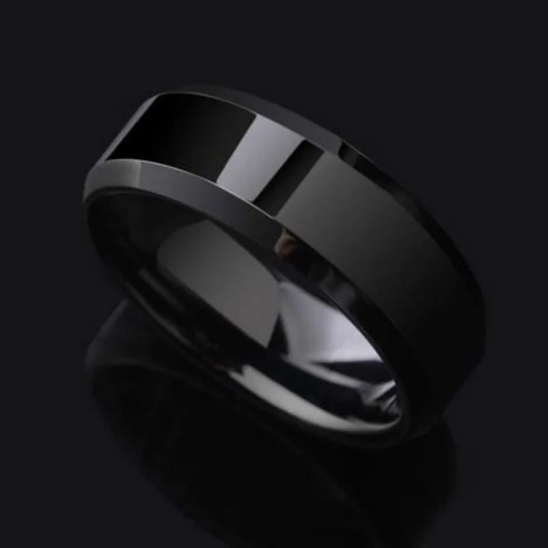 

3 Color Models Ring Men Titanium Black Gold Anti-allergy Smooth Simple Wedding Couples Rings Bijouterie for Man or Woman Gift