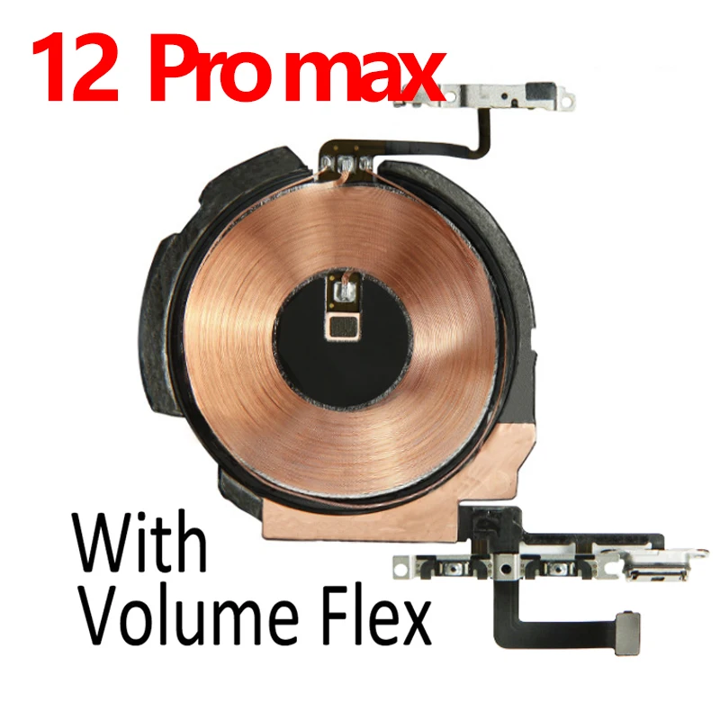 

Wireless Charging Charge Panel Coil Chip NFC Flex Cable With Volume Button For iPhone 12 mini 12 Pro Max