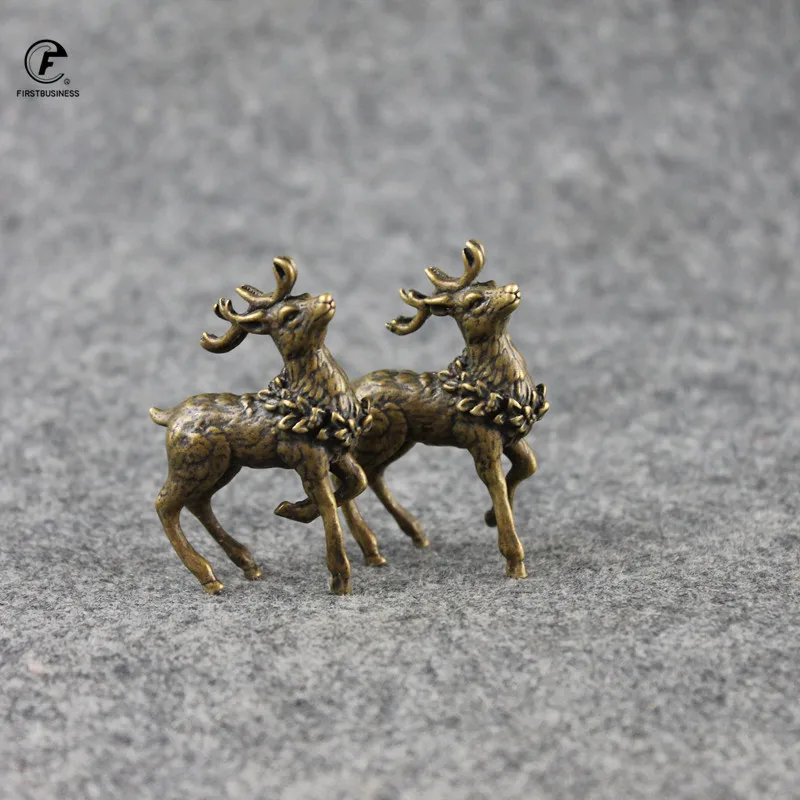 Старинное медное настольное украшение Sika Deer маленькие винтажные латунные