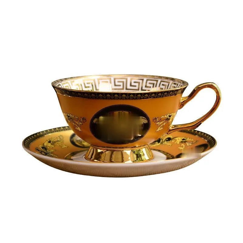 

Bone China coffee cup set European ceramic high-grade retro black tea exquisite English and saucer