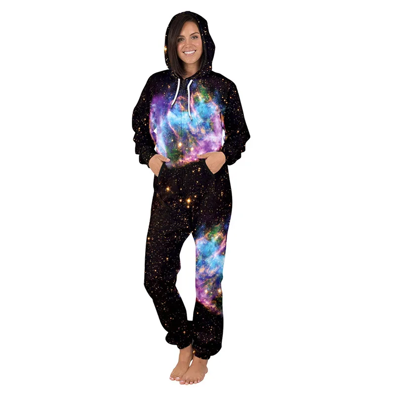 Пижама с капюшоном и 3D принтом для взрослых комбинезон унисекс мужской мужские