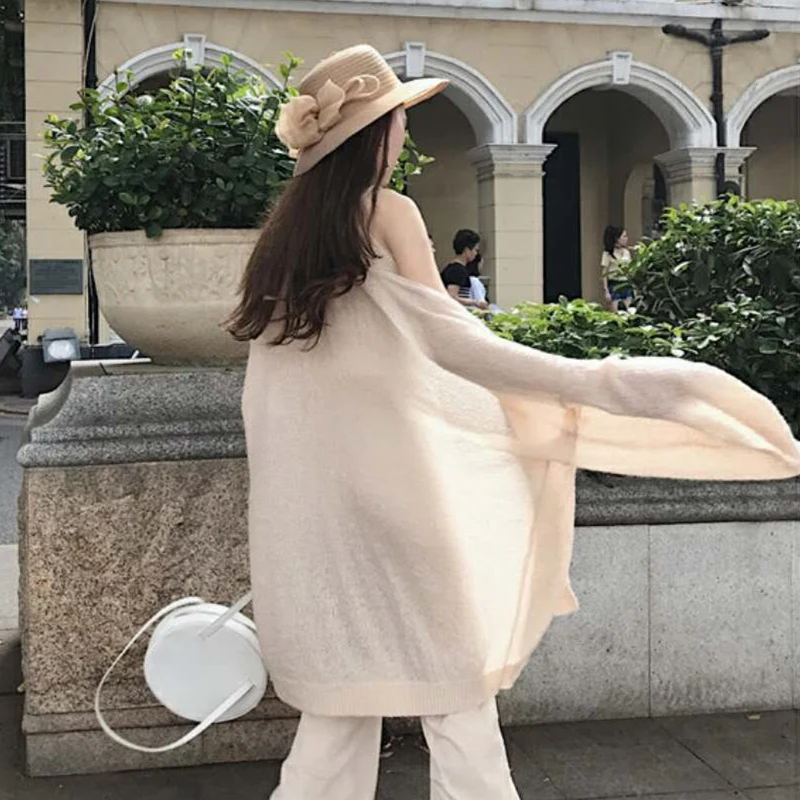 Adohon 2019 женский весенний кашемировый кардиган и летний вязаный длинный Vneck