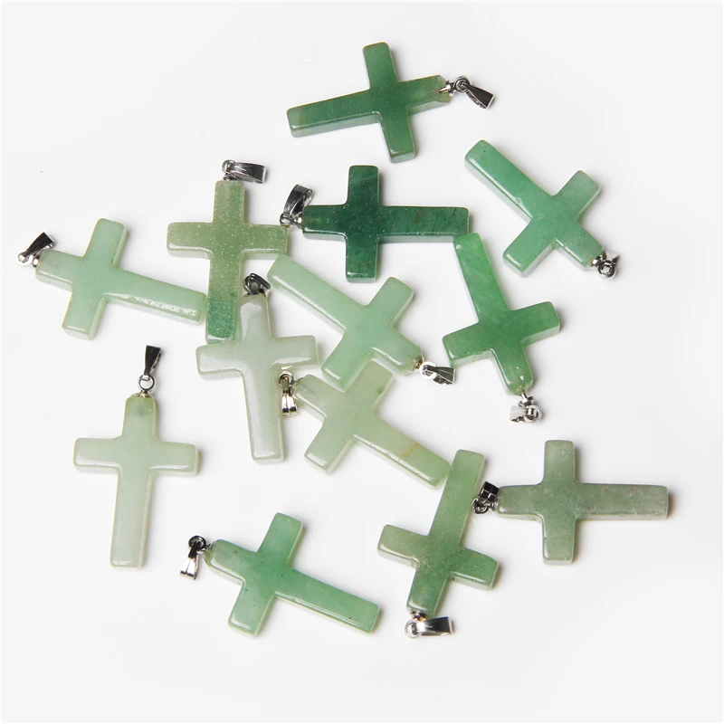 

10Pcs Natural Stone Pendant Cross Shape Opal Pendant Charms Making for DIY Women Jewelry Necklace Reiki Healing Gift Wholesale