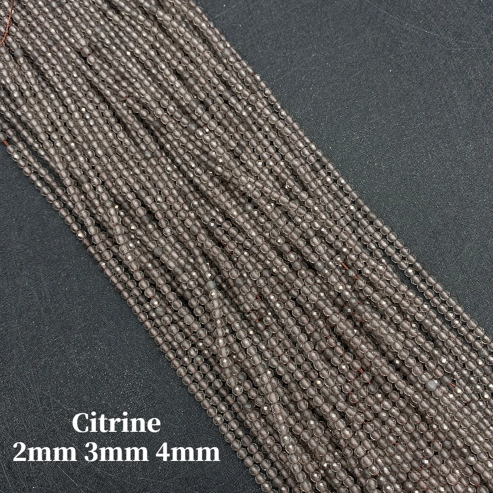 

2mm 3mm Natural Stone Faceted Citrine High-quality Crystal Beads for Jewelry Making DIY Necklaces Bracelets Earrings Accessories