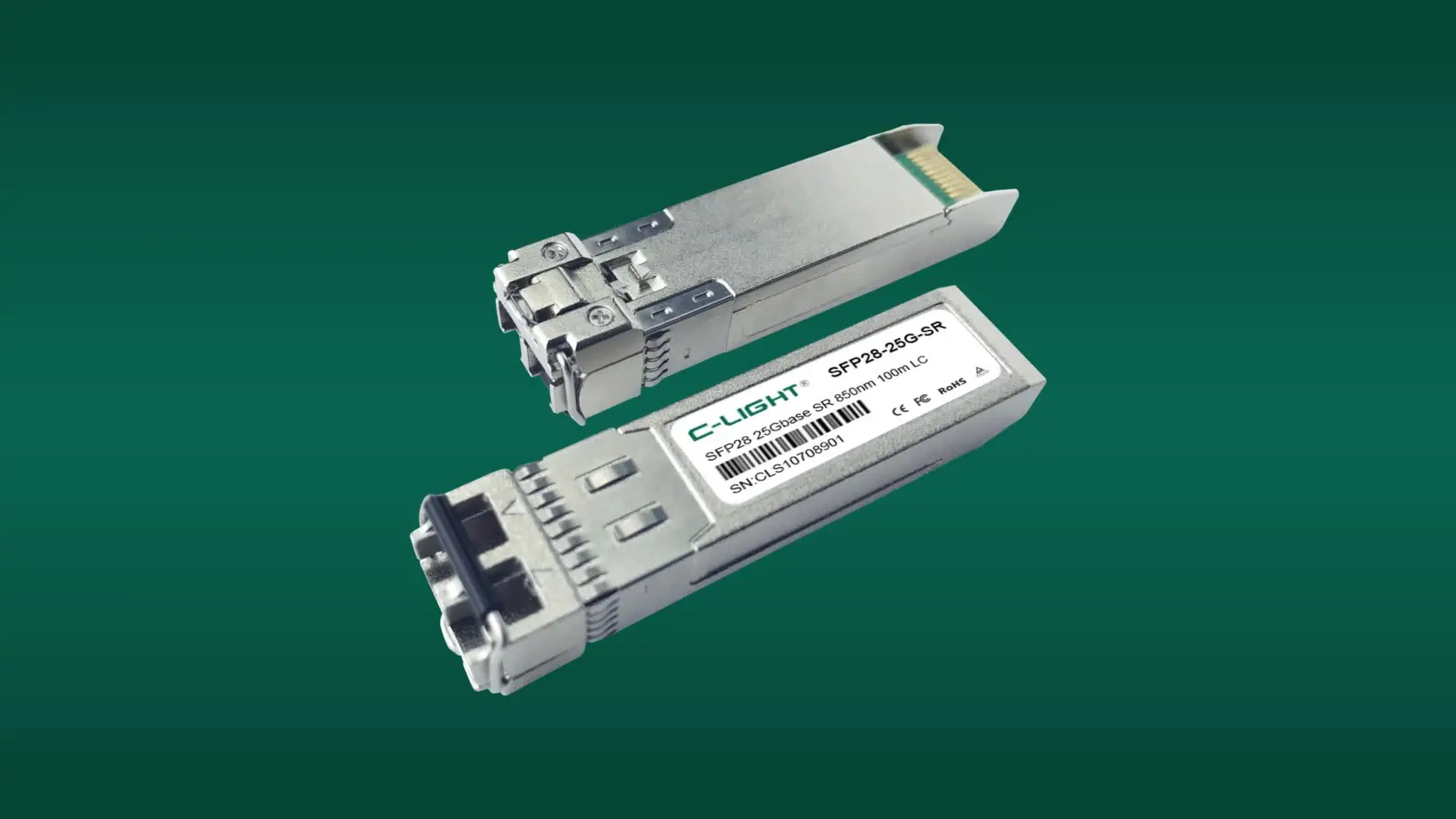 

Модуль приемопередатчика 25GBASE-SR SFP28 совместимый с FTLF8536P4BCL 850nm 100m DOM OEM