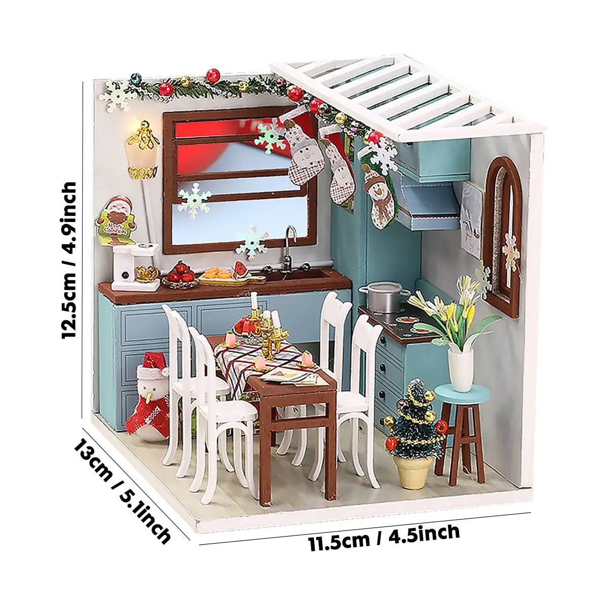 

DIY Mini Doll House with Furnitures LED Lights 3D Wooden Miniature Dollhouse Toys Doll Kitchen Miniatures Toy For Children Gift