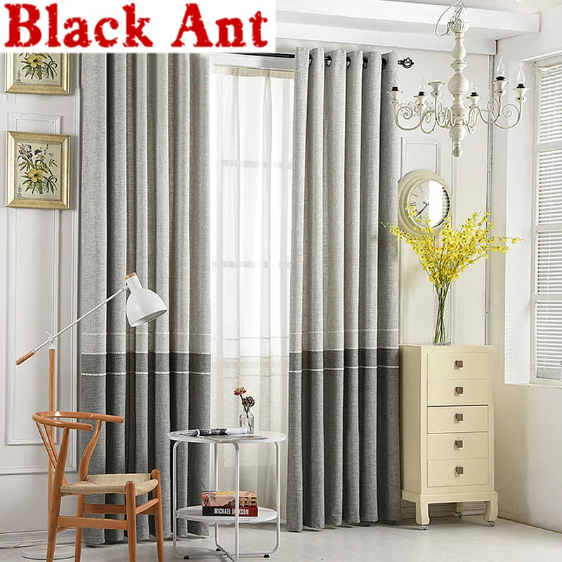 Американские льняные шторы синель плотные однотонные современные оконные для