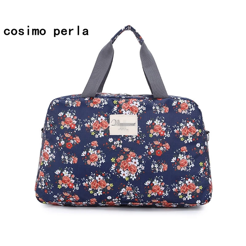 Милые нейлоновые дорожные сумки с цветочным принтом для женщин короткий