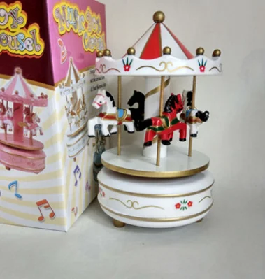 style 5 Круглые музыкальные шкатулки Merry-go-round, Геометрическая музыкальная декорация для детской комнаты, подарки унисекс, Деревянная Рождественская карусель, коробка для дома, декорация lf676 - Цвет: style 5