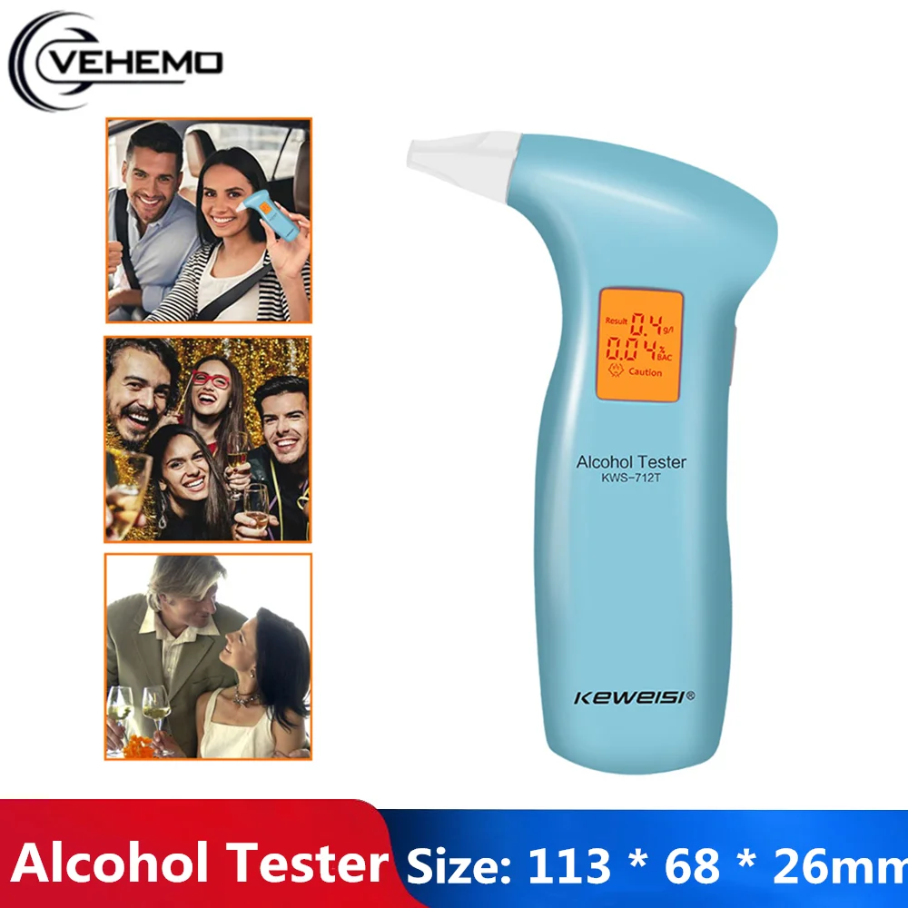 

LCD Display Breath Alcohol Tester Handheld Breath Tester Highly Sensitive semiconductor Alcohol Tester Car Driving Roadway Safe