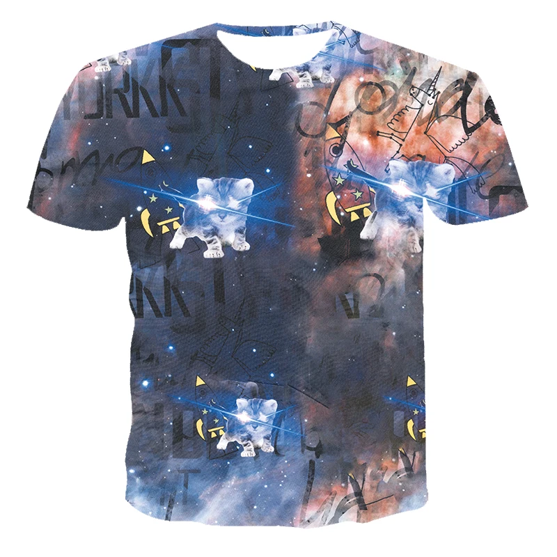 

2021 Summer Men and Women 3D Printing Colorful Starry Crew Neck Sweatshirt Fashion Youth Street Fitness Hip-hop Clothing