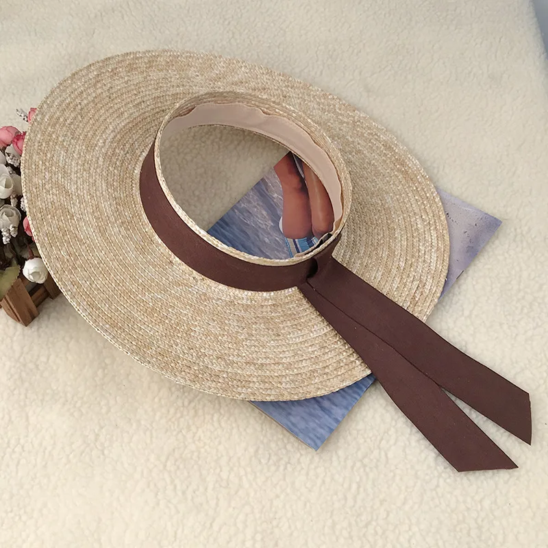 Женские солнцезащитные козырьки соломенная лента полый Солнцезащитный козырек