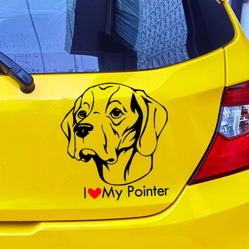 наклейки на авто Я люблю свою собаку-пойнтера наклейка черная виниловая