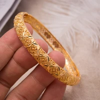 1pcslot 24k dubai fashion women bangle copper jewelry hot sale new women wedding bangles gold bride bracelets bangles