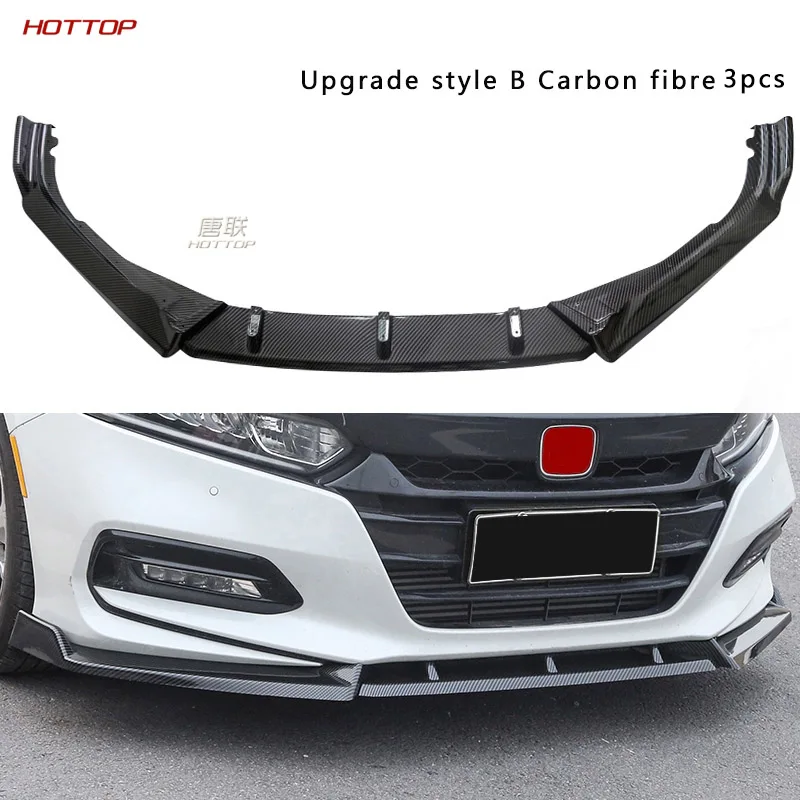 Upgrade style B 3 шт., автомобильный передний бампер, спойлер, сплиттер для губ, диффузор, защита кузова, наборы, подходит для Honda, для Accord 4Dr, модель - Цвет: Upgrade style B