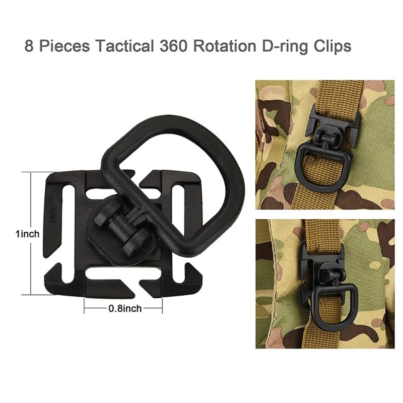 

30 Pcs Backpack Fixing Buckle D-Ring Locking Gear Clip Backpack Attachments Kit Dominator Elastic Strings Strap Parts