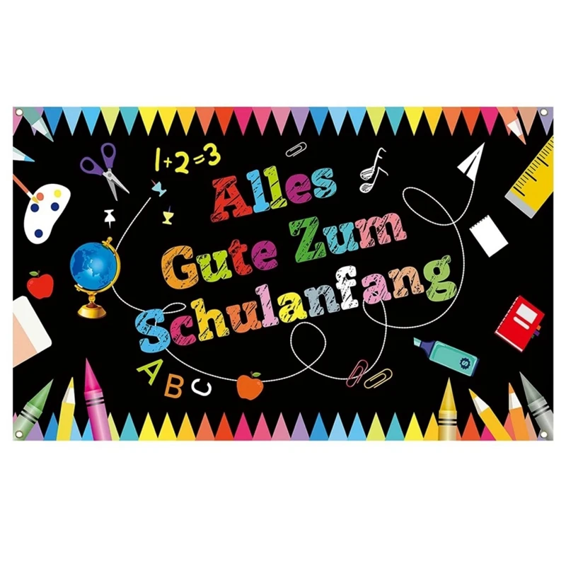 

Newest Welcome Back To School Banner, 110X180cm First Day Of School Backdrop Banner ,Happy Beginning Of School Banner