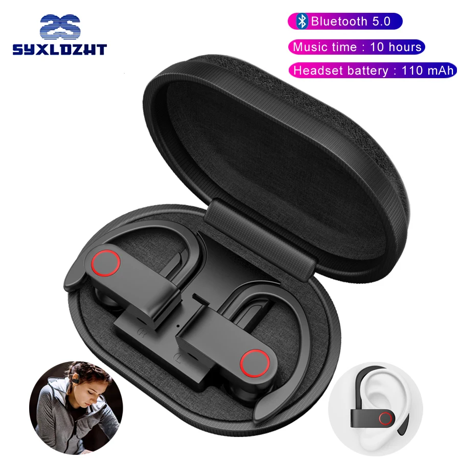 TWS Спортивные Bluetooth настоящие Беспроводные наушники с шумоподавлением